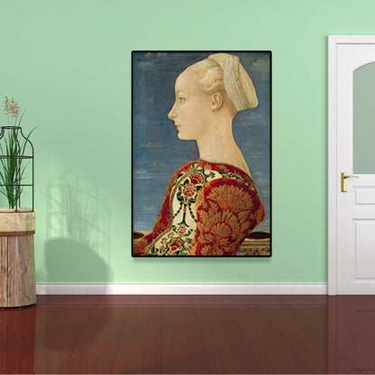 Vivolux | Texturierte weiche Farbmalerei Retro-Stil Frauenporträt Wandkunst für das Wohnzimmer
