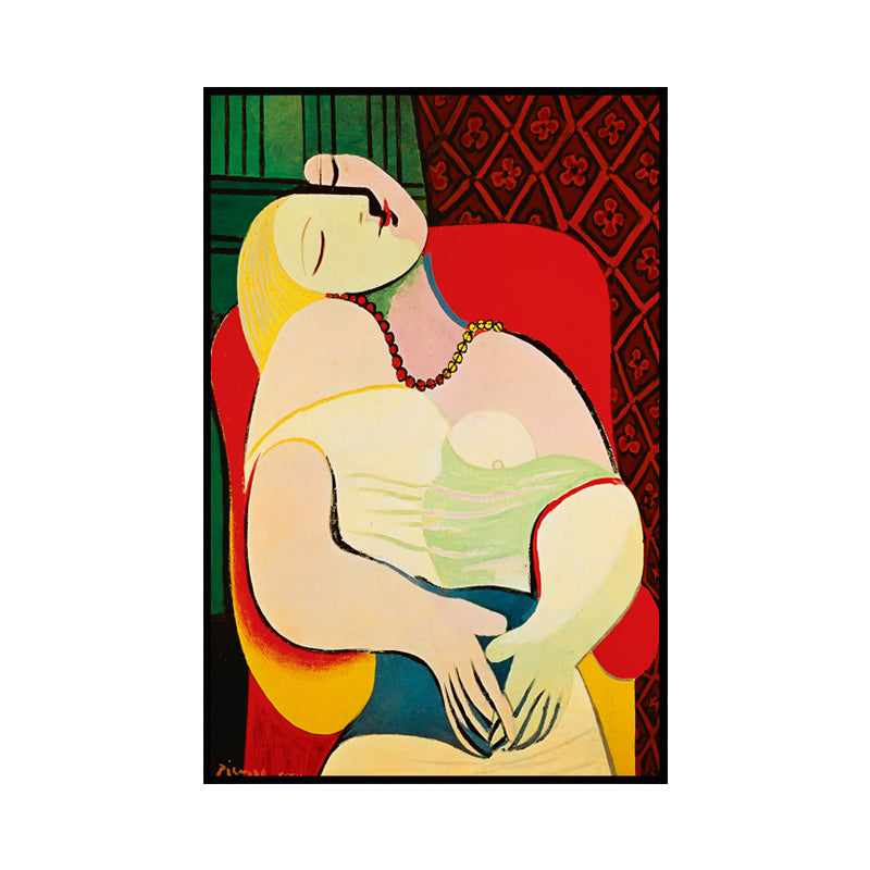 Vivolux | Leinwand Gelbe Wandkunst Traditionelles Picasso Ein Traum Gemälde für Hausinterieur, Strukturiert