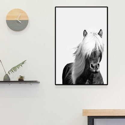 Vivolux | Dunkle Farbe Steed Wanddekoration Texturierte Oberfläche Wandkunstdruck für das Wohnzimmer