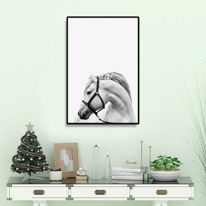 Vivolux | Dunkle Farbe Steed Wanddekoration Texturierte Oberfläche Wandkunstdruck für das Wohnzimmer