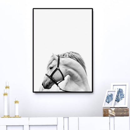 Vivolux | Dunkle Farbe Steed Wanddekoration Texturierte Oberfläche Wandkunstdruck für das Wohnzimmer