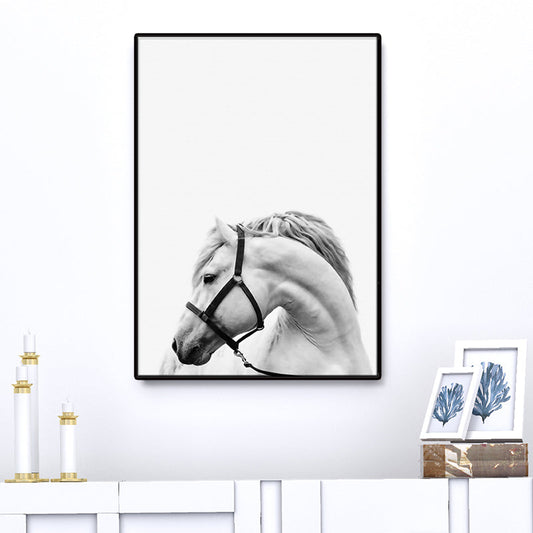 Vivolux | Dunkle Farbe Steed Wanddekoration Texturierte Oberfläche Wandkunstdruck für das Wohnzimmer