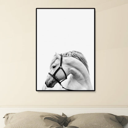 Vivolux | Dunkle Farbe Steed Wanddekoration Texturierte Oberfläche Wandkunstdruck für das Wohnzimmer