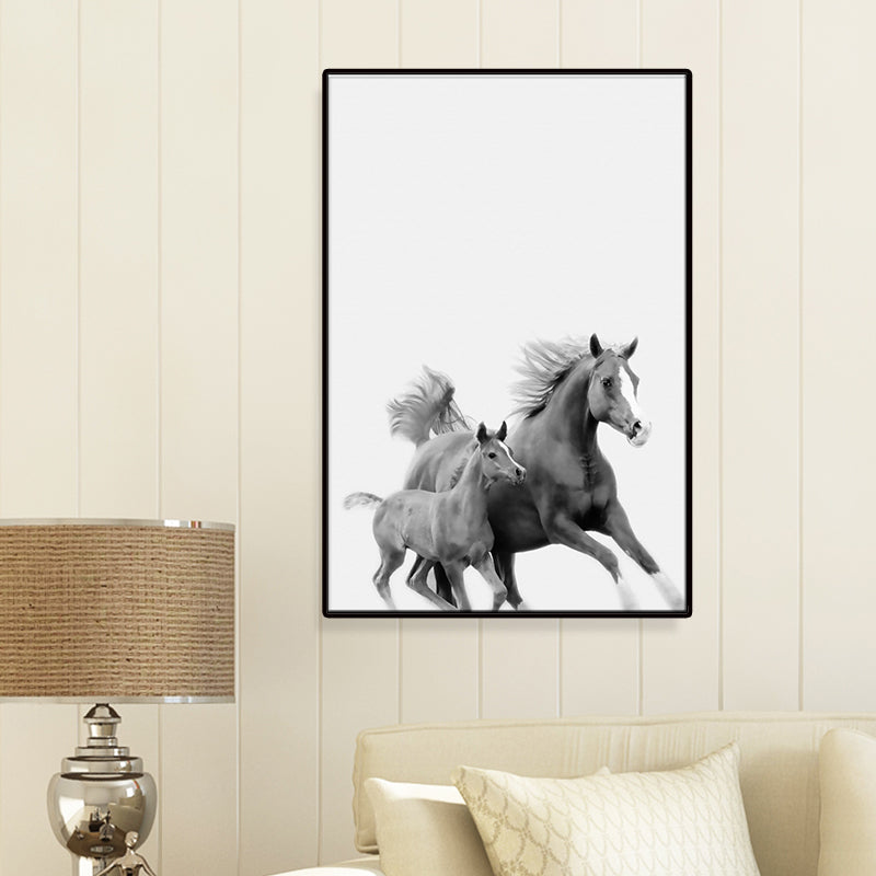 Vivolux | Dunkle Farbe Steed Wanddekoration Texturierte Oberfläche Wandkunstdruck für das Wohnzimmer