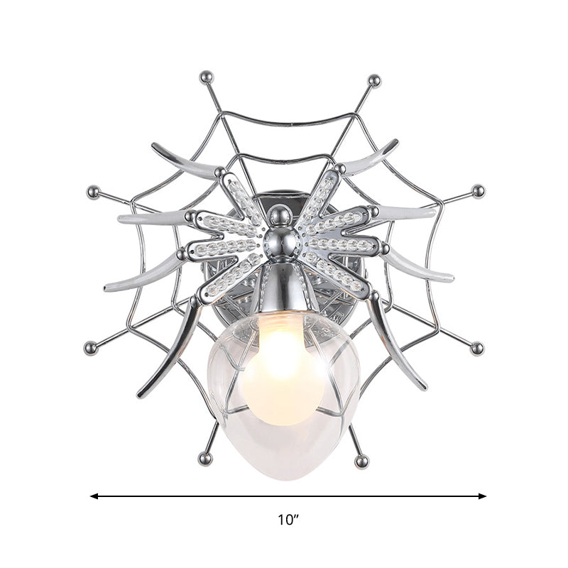 Vivolux | Chrome Spider Wandleuchte Licht Modern Klar Glas 1 Licht Wandbeleuchtung für Schlafzimmer