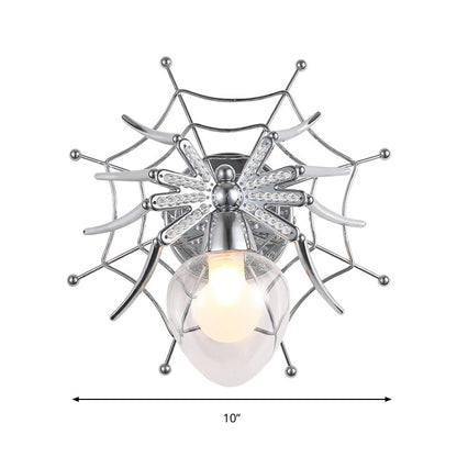 Vivolux | Chrome Spider Wandleuchte Licht Modern Klar Glas 1 Licht Wandbeleuchtung für Schlafzimmer