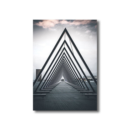 Vivolux | Multicolored Architektur Leinwanddruck Dekorativ Modern für Flur Gemälde