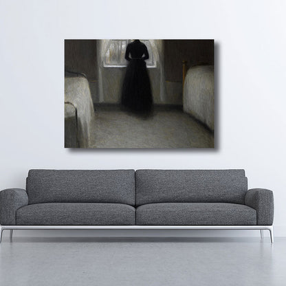 Vivolux | Jungen Mädchen Rückendruck Retro Stil Leinwand Wandkunst Druck, mehrere Größenoptionen