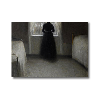 Vivolux | Jungen Mädchen Rückendruck Retro Stil Leinwand Wandkunst Druck, mehrere Größenoptionen