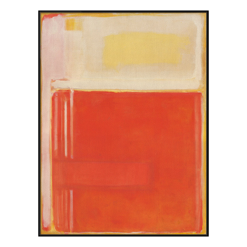 Vivolux | Einfache Rechteckige Muster Wanddekoration in Orange Modernem Stil Leinwand für das Esszimmer