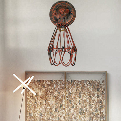 Vivolux | Gegoten ijzeren draadbescherming wandverlichting boerderij stijl 1 bol restaurant draaibare scone lamp in zwart/bronze