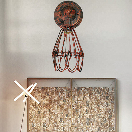 Vivolux | Gegoten ijzeren draadbescherming wandverlichting boerderij stijl 1 bol restaurant draaibare scone lamp in zwart/bronze