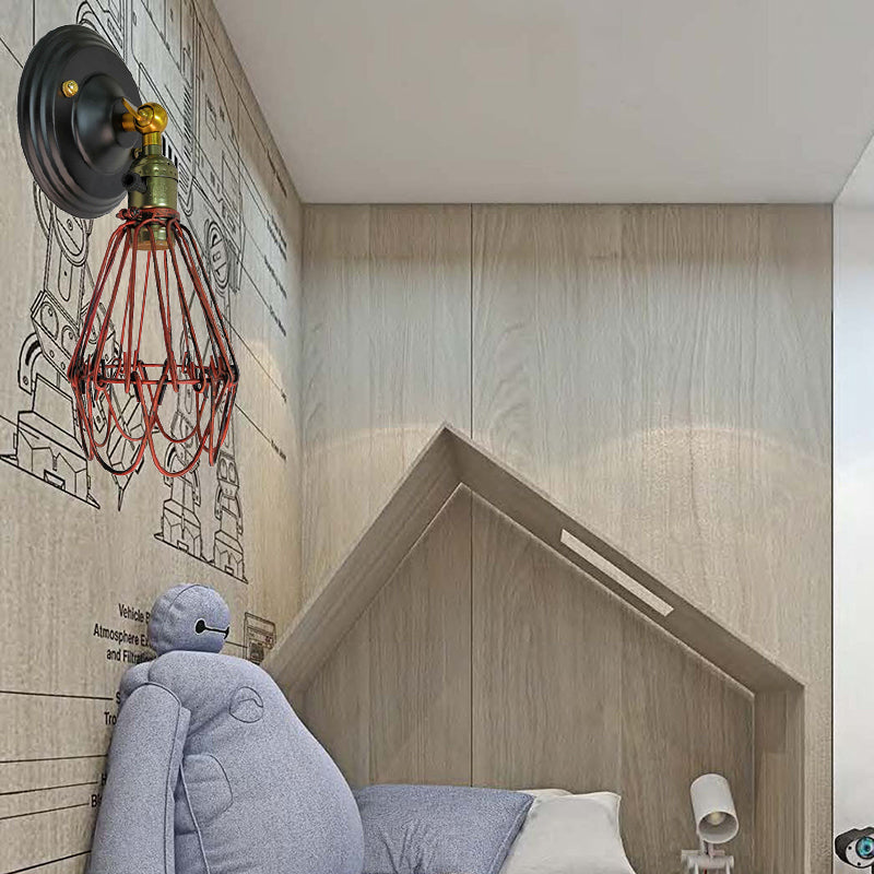 Vivolux | Gegoten ijzeren draadbescherming wandverlichting boerderij stijl 1 bol restaurant draaibare scone lamp in zwart/bronze