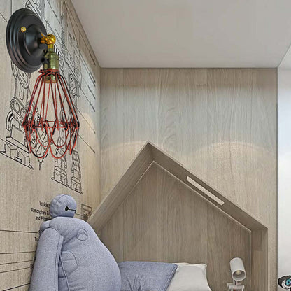 Vivolux | Gegoten ijzeren draadbescherming wandverlichting boerderij stijl 1 bol restaurant draaibare scone lamp in zwart/bronze