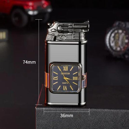 Windproof Feuerzeug Vintage Uhr Lünette Jet Flamme Fackel
