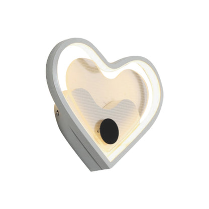 Vivolux | Herz/Wolke Wandbeleuchtung Nordic Acryl Schwarz/Weiß LED Wandmontierte Lichtleuchte für Schlafzimmer