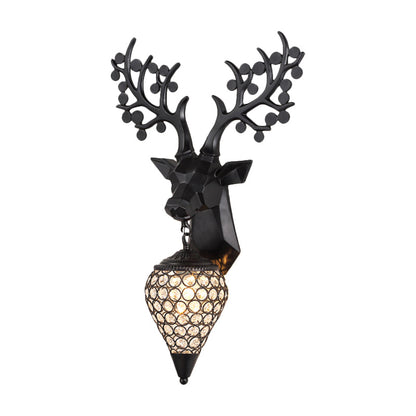 Vivolux | Diamant Käfig/Elongierte Orb Metall Wandlampe Vintage 1-Glühbirne Wohnzimmer Wandbeleuchtung Idee in Schwarz/Silber/Gold