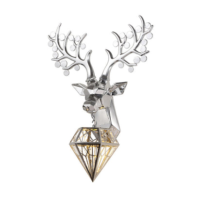 Vivolux | Diamant Käfig/Elongierte Orb Metall Wandlampe Vintage 1-Glühbirne Wohnzimmer Wandbeleuchtung Idee in Schwarz/Silber/Gold