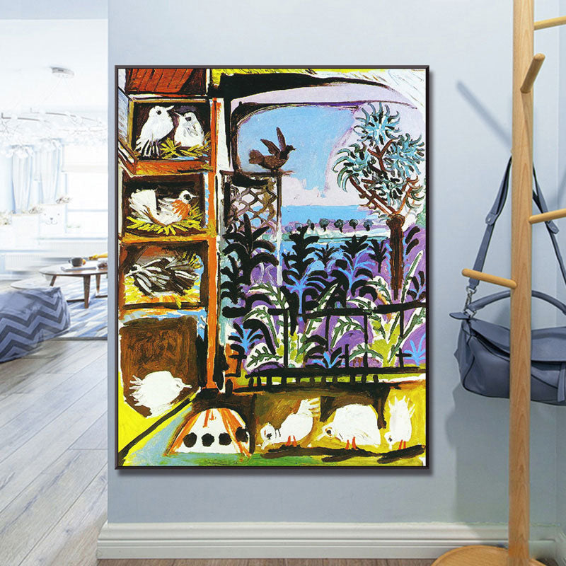 Vivolux | Eenden und Vögel Tiere Malerei Zeitgenössische Leinwand Wandkunst Dekor, Mehrere Größen