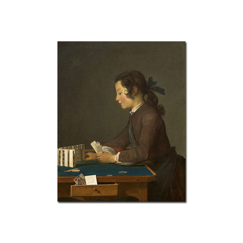 Vivolux | Figurenlesung Porträtmalerei Traditionelle Texturierte Leinwand Wandkunst in Dunkler Farbe