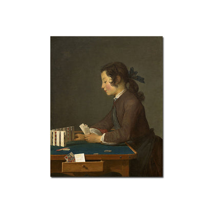 Vivolux | Figurenlesung Porträtmalerei Traditionelle Texturierte Leinwand Wandkunst in Dunkler Farbe