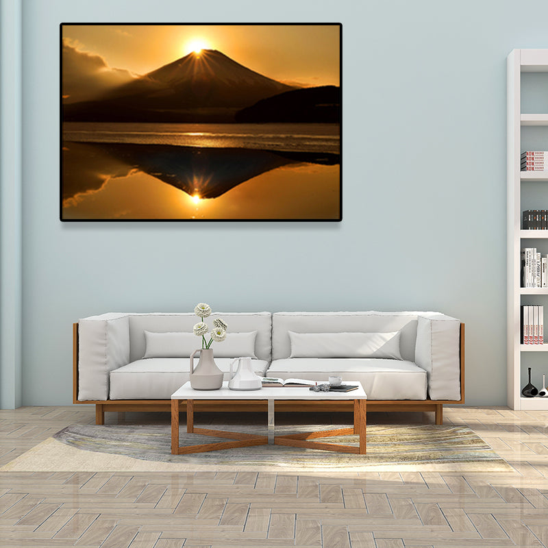 Vivolux | Landschaft Wandkunstdruck Dunkle Farbe Minimalistische Umwickelte Leinwand für Wohnzimmer, Mehrere Größen