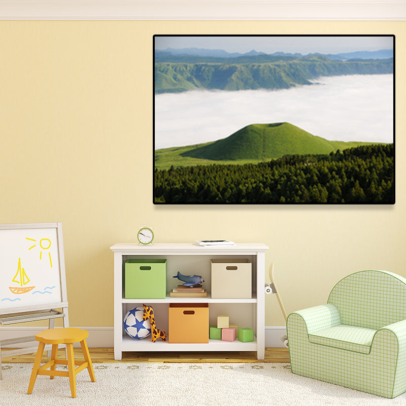 Vivolux | Landschaft Wandkunstdruck Dunkle Farbe Minimalistische Umwickelte Leinwand für Wohnzimmer, Mehrere Größen