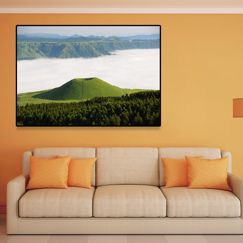 Vivolux | Landschaft Wandkunstdruck Dunkle Farbe Minimalistische Umwickelte Leinwand für Wohnzimmer, Mehrere Größen