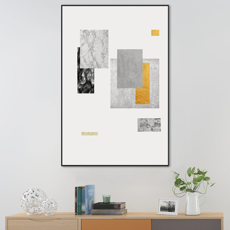 Vivolux | Texturiertes abstraktes geometrisches Wandkunst Nordische Leinwandmalerei für das Esszimmer, mehrere Größen