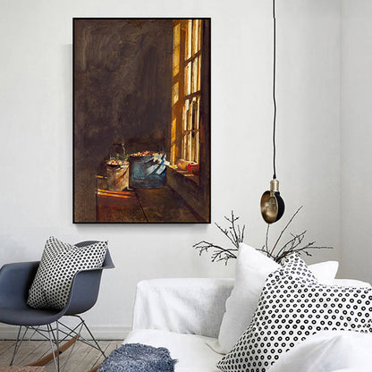 Vivolux | Leinwand Texturiertes Wanddekor Vintage Andrew Wyeth Strawberry at the Window Malerei Kunstdruck