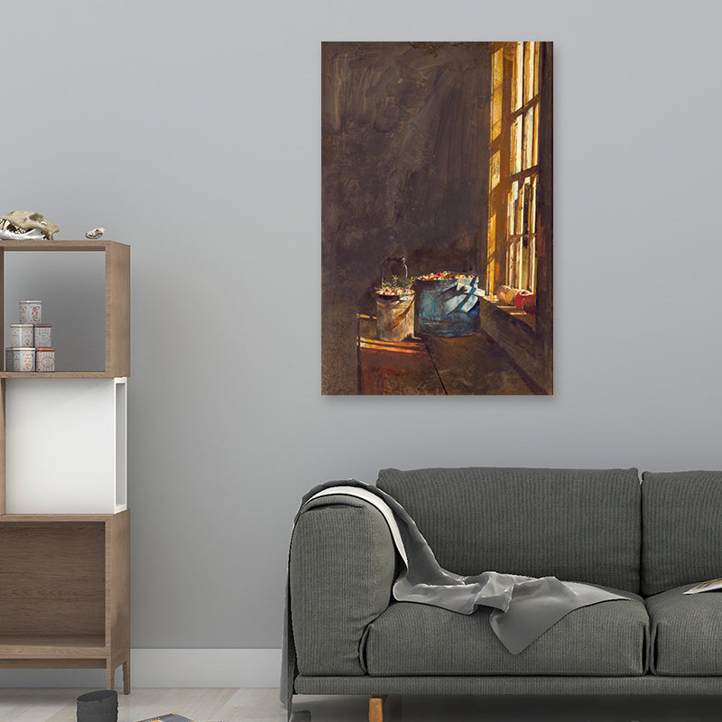 Vivolux | Leinwand Texturiertes Wanddekor Vintage Andrew Wyeth Strawberry at the Window Malerei Kunstdruck