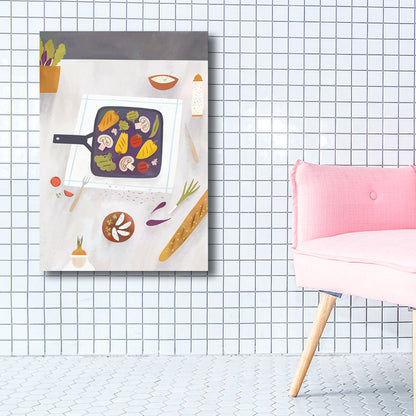 Vivolux | Bunte Koch-Leinwandkunst Druck Diät Modernist Wohnkultur Gemälde für Restaurant