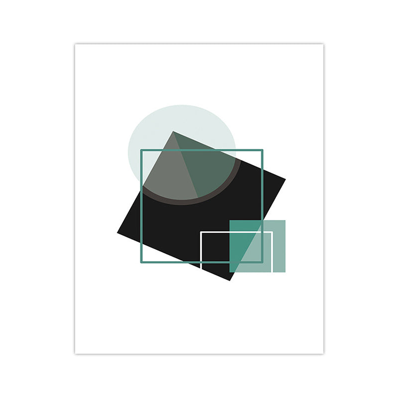 Vivolux | Leinwand Dekorative Malerei Skandinavische Geometrie Wanddekoration in Schwarz, Mehrere Größen