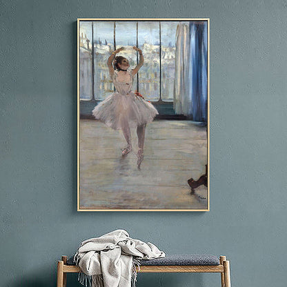 Vivolux | Weiße Vintage Wanddekoration Edgar Degas Ballettgemälde Leinwand Wandkunst für das Schlafzimmer