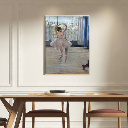 Vivolux | Weiße Vintage Wanddekoration Edgar Degas Ballettgemälde Leinwand Wandkunst für das Schlafzimmer