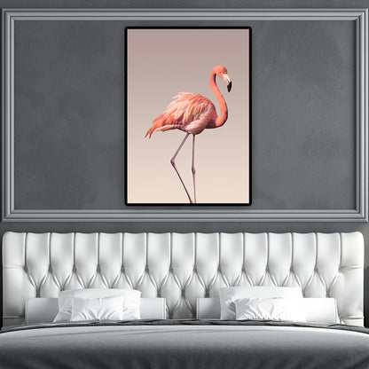 Vivolux | Flamingo Wanddecoratie in Roze Canvas Wandkunst voor Zitten Kamer, Textuuroppervlak
