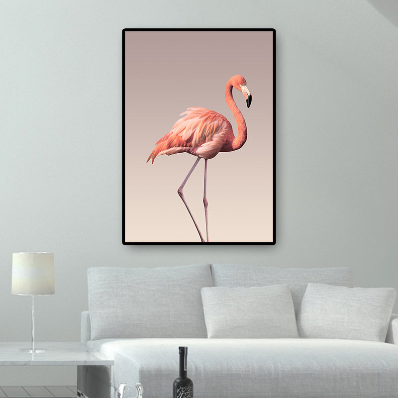 Vivolux | Flamingo Wanddecoratie in Roze Canvas Wandkunst voor Zitten Kamer, Textuuroppervlak