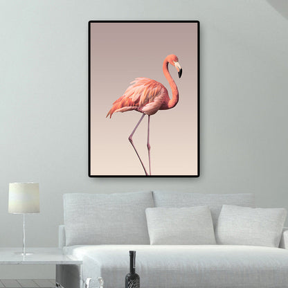 Vivolux | Flamingo Wanddecoratie in Roze Canvas Wandkunst voor Zitten Kamer, Textuuroppervlak