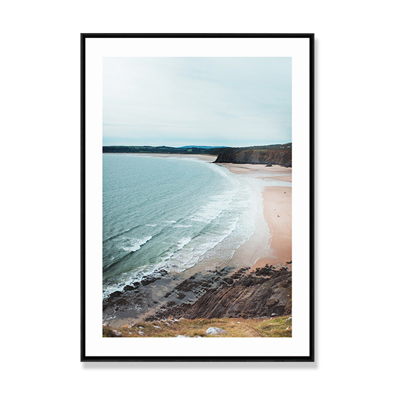 Vivolux | Natürliche Landschafts-Wandkunst Küstentexturiertes Umwickeltes Leinwandbild in Heller Farbe für das Wohnzimmer