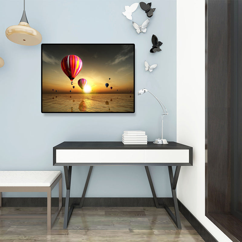 Vivolux | Textured Light Color Wanddecoratie Tropisch Voertuig und Meer Canvasdrucke für die Sitzecke