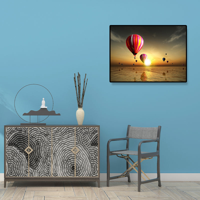 Vivolux | Textured Light Color Wanddecoratie Tropisch Voertuig und Meer Canvasdrucke für die Sitzecke