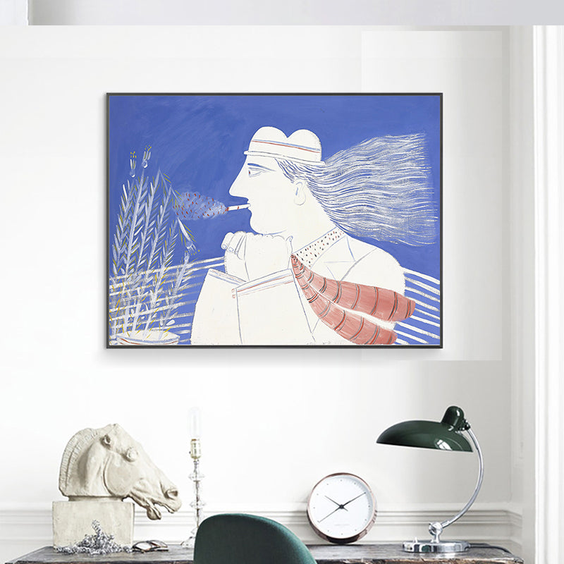 Vivolux | Weißer Smoking Figur Wanddekoration Texturiert Skandinavischer Stil Mädchen Schlafzimmer Leinwand