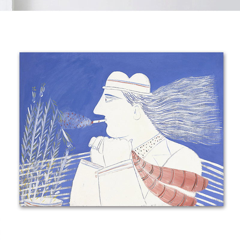 Vivolux | Weißer Smoking Figur Wanddekoration Texturiert Skandinavischer Stil Mädchen Schlafzimmer Leinwand