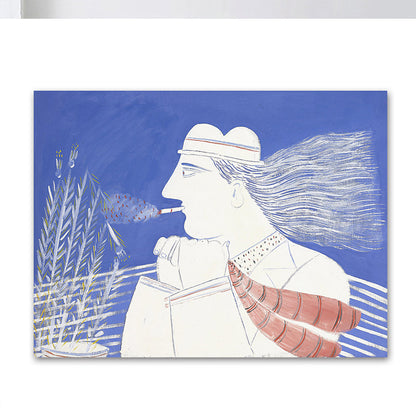Vivolux | Weißer Smoking Figur Wanddekoration Texturiert Skandinavischer Stil Mädchen Schlafzimmer Leinwand
