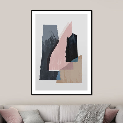 Vivolux | Nordic Überlappende Geometrische Malerei Leinwand Texturiert Weiche Wandkunst Dekor für Wohnzimmer