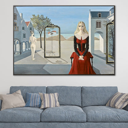 Vivolux | Textured Maid und Haus Malerei Zeitgenössische Leinwand Wandkunst Druck, Mehrere Größen