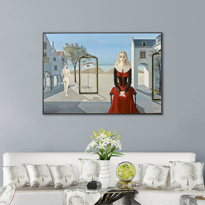 Vivolux | Textured Maid und Haus Malerei Zeitgenössische Leinwand Wandkunst Druck, Mehrere Größen