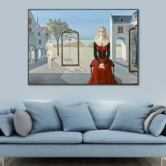 Vivolux | Textured Maid und Haus Malerei Zeitgenössische Leinwand Wandkunst Druck, Mehrere Größen