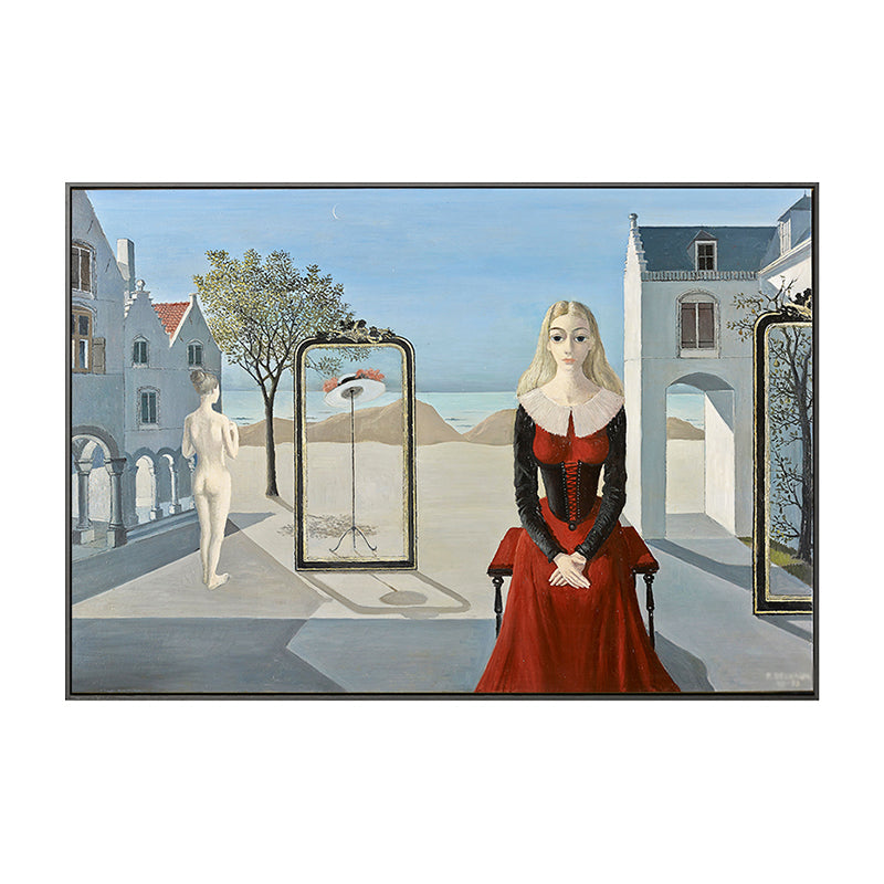 Vivolux | Textured Maid und Haus Malerei Zeitgenössische Leinwand Wandkunst Druck, Mehrere Größen