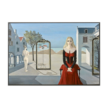 Vivolux | Textured Maid und Haus Malerei Zeitgenössische Leinwand Wandkunst Druck, Mehrere Größen